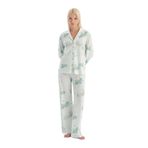 Dagi Kadın Pijama Takımı, Su Yeşili Çiçek Desenli, Gömlek Pantolon, M Beden