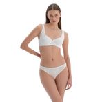 Dagi Kadın Pointel Lastik Detaylı Brief Külot, Örme, Ekru, S