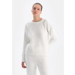 Dagi Kadın Polar Sweatshirt, Örme, Beyaz, L