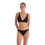 Dagi Kadın Premium Dantelli Ve Lastik Detaylı Brazilian Külot, Örme, Siyah, M