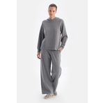 Dagi Kadın Soft Tuşeli Pantolon, Örme, Gri Melanj, L