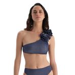 Dagi Kadın Tek Omuz Bikini Üst, Örme, Mürdüm, 38