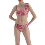Dagi Kadın Tek Omuz Volanlı Bikini Üst, Örme, Fuşya / Gri, 36