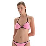 Dagi Kadın Üçgen Küçük Bikini Üst, Örme, Siyah/ Pembe, S-M