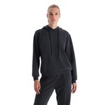 Dagi Kadın Uzun Kollu Kapüşonlu Basic Modal Sweatshirt, Örme, Siyah, M