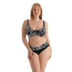 Dagi Kadın Yüksek Bel Bikini Alt, Örme, Beyaz/ Siyah, 40