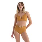 Dagi Kadın Yüksek Bel Bikini Alt, Örme, Hardal, 40
