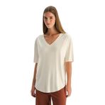 Dagi Kırık Beyaz Modal V Yaka Basic Tişört, XS, 26SW11516BB, Kırık Beyaz, Kadın