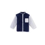 Dagi Kız Çocuk Cep Detaylı Unisex Şerpa Sweatshirt, Örme, Lacivert, 3-4