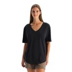 Dagi Modal V Yaka Basic Spor T-Shirt, M, 26SW11516BB, Siyah, Kadın