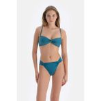 Dagi Petrol Mavi Düşük Bel Bikini Altı - Beyaz - Petrol Mavi - 36