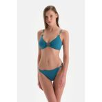 Dagi Petrol Mavi Orta Bel Bikini Alt - Beyaz - Petrol Mavi - 38