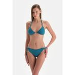 Dagi Petrol Mavi Spagetti Bikini Alt - Beyaz - Petrol Mavi - 40