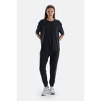 Dagi Siyah Kadın Jogger Pantolon 50 Modal 45 Polyester 5 Elastan Yan Şerit Detaylı Yüksek Bel