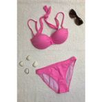 Dagi Straplez Destekli Push-Up Pembe Bikini Takımı