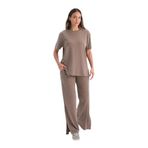 Dagi Sütlü Kahve Bol Paça Rib Modal Pantolon, S, 26SW15468BB, Sütlü Kahve, Kadın