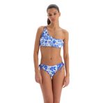 Dagi Tek Omuz Bikini Üst Mavi - Beyaz