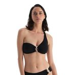 Dagi Tek Omuz Bikini Üst, Örme, Siyah, 36