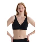 Dagi Toparlayıcı Bikini Üst, Örme, Siyah, 36