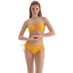 Dagi Yani Büzgülü Bikini Alt Sarı