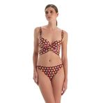 Dagi Yarı dolgulu Sabit askılı Lale baskılı Balenli Kaplı 24SW82032ST Kadın Bikini Üstü, Kahverengi, 42