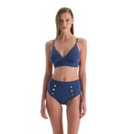 Dagi Yüksek Bel Bikini Altı, 36, 24SW81103ST, Indigo, Kadın
