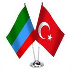Dağıstan -Türkiye -İkili Saten Masa Bayrağı