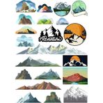 Dağlar Sticker Set-2 19 Parça Telefon, Tablet, Defter, Laptop Sticker