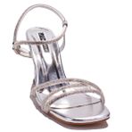 Dagoster DZA07-337052 Gümüş Taşlı Abiye Kadın Topuklu Ayakkabı