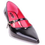 Dagoster DZA07-389100 Siyah Rugan Stiletto Kadın Topuklu Ayakkabı