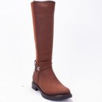 Dagoster DZA07-43621911 Taba Günlük Streçli Düz Topuk Kadın Çizme