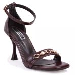 Dagoster Dza07-92826300 Kahve Taşlı 8,5 Cm İnce Topuklu Abiye Kadın Ayakkabı