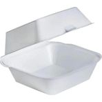 Dagyuce 15x15x8 cm 100 Adet Tek Kullanımlık Köpük Hamburger Kapaklı Kase Kutu
