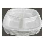 Dağyüce Tek Kullanımlık Köpük 3 Bölmeli Tabldot Köpük Tabak - 23.5x25 Cm. - 10 Adetlik 1 Paket
