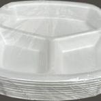 Dağyüce Tek Kullanımlık Köpük 3 Bölmeli Tabldot Köpük Tabak - 23.5x25 Cm. - 10 Adetlik 10 Paket