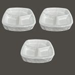 Dağyüce Tek Kullanımlık Köpük 3 Bölmeli Tabldot Köpük Tabak - 23.5x25 Cm. - 10 Adetlik 3 Paket Beyaz