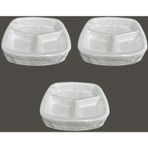 Dağyüce Tek Kullanımlık Köpük 3 Bölmeli Tabldot Köpük Tabak - 23.5x25 Cm. - 10 Adetlik 3 Paket