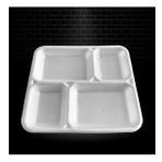 Dağyüce Tek Kullanımlık Köpük 4 Bölmeli Tabldot Köpük Tabak - 26.5x30 Cm. - 10 Adetlik 1 Paket