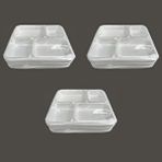 Dağyüce Tek Kullanımlık Köpük 4 Bölmeli Tabldot Köpük Tabak - 26.5x30 Cm. - 10 Adetlik 3 Paket Beyaz