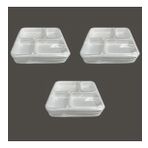 Dağyüce Tek Kullanımlık Köpük 4 Bölmeli Tabldot Köpük Tabak - 26.5x30 Cm. - 10 Adetlik 3 Paket