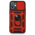 Daha Yok Mu iPhone 12 Pars Lens Yüzüklü Kırmızı Silikon Kılıf