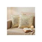 DAHABELLA LUXE HOME 'li Set - Lüks Tavşan Tüyü Kırlent Kılıfı - Ön Yüzü Peluş Arka Yumuşak Kadife Altın Baskılı 45x45 cm