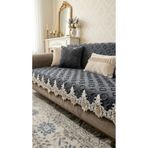 DAHABELLA LUXE HOME Premium Lüks Şönil Fransız Dantelli Koltuk Örtüsü - Kaymaz Salon Kanepe / Çekyat Kılıfı 170x210