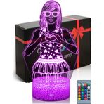 DAHEYMA 3D Gece Lambası, 3D Lamba Illusion LED, Doğum Günü Hediyeleri Yatak Odası Dekorasyon için Merch 16 Renkler Akıllı Dokunmatik Uzaktan Kumanda Dim Mood Işıkları