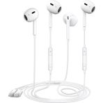 Dahili Mikrofon ve Ses Kontrollü iPhone Kulaklıklar için 2 Paket Kablolu Kulaklıklar HiFi Stereo Nosie Azaltma Kulaklık iPhone 14/13/12/11/XR/XS/X/8/7/SE ile Uyumlu, Bluetooth Gerektirmez, Tak ve