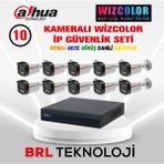 Dahua 10 Kameralı 4 Mp Wizcolor Dahili Mikrofonlu Ip Güvenlik Kamera Seti - Beyaz