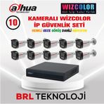 Dahua 10 Kameralı 4 MP WizColor Dahili Mikrofonlu İp Güvenlik Kamera Seti
