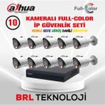 Dahua 10 Kameralı Full Color Ip Güvenlik Kamera Seti - Beyaz