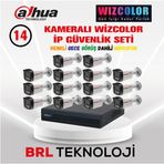 Dahua 14 Kameralı 4 MP WizColor Dahili Mikrofonlu İp Güvenlik Kamera Seti
