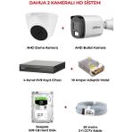 Dahua 2 Kameralı Full HD Güvenlik Sistemi | Gece Görüşlü HD Kamera Seti + DVR Kayıt Cihazı HAC-B1A21P-U - Beyaz